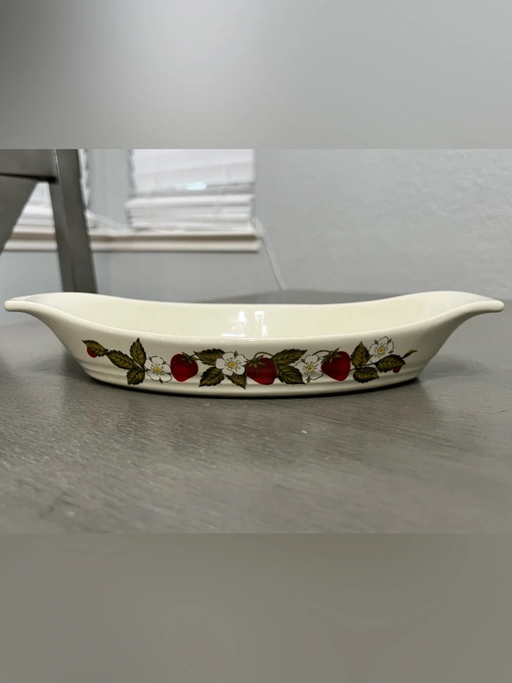 Vintage strawberry stoneware baking dish
